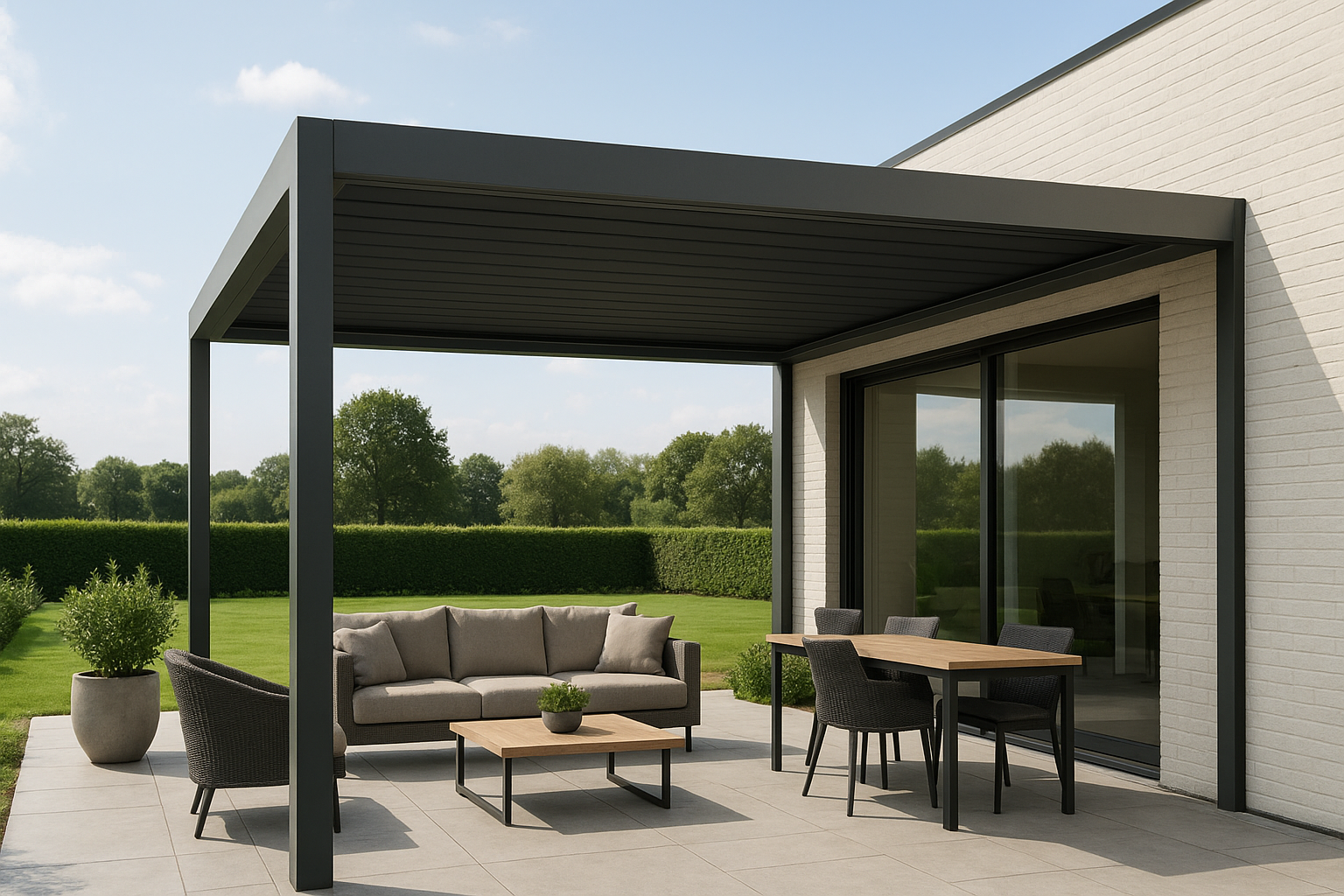 Foto bij Een luxe terrasoverkapping als blikvanger in je tuin